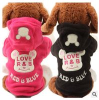 Small Dog Pet Clothes Cute Cartoon Bear Hoodie Warm Sweater ...