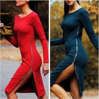 Autumn Winter Women Office Work Dress Sexy Casual Elegant Bo...