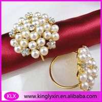 Gold diamond ring napkin holders