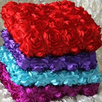 New 3D Flower Fabric Wedding Table Carpet Backdrop Cloth Multicolor Stereo Rose Fabric for Baby Photography Props Rosette Fabric - Yard