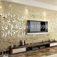cheap luxury velvet victorian embossed flocking non woven wallpaper background livingroom tv sofa damask leaves wallpaper home decor - Home Decor Uk cheap luxury velvet victorian embossed flocking non woven wallpaper background livingroom tv sofa damask leaves wallpaper home decor - Home Decor Uk