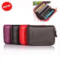 2016 New Fashion 100% genuine cow leather Expandable credit ...