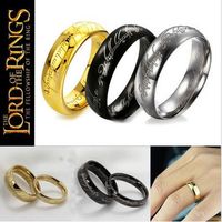 stainless steel lord of the rings 6mm width ring for woman man black silver gold color hot movie ring - Lord Of The Rings Wedding Band stainless steel lord of the rings 6mm width ring for woman man black silver gold color hot movie ring - Lord Of The Rings Wedding Band