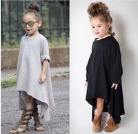 Baby Girl Autumn Dress Max Batwing Loose Asymmetric Long Sle...