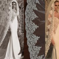 3 M Length 3 M Width Vintage Style Cathedral Bridal Veil with Comb Long Lace Appliques One Layer Wedding Dresses Veil