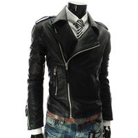 Free shipping New Slim Sexy Top Designer Mens Pu Leather Jackets White jacket Coat Colour Red White Black Size S M L XL XXL D324