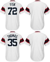 Baseball Men Short Free Shipping! 72 Carlton Fisk 35 Frank Thomas White MENS Throwback Fashion Best Quality Jerseys Size s-4xl