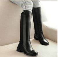 2015 Over the knee boots belt buckle motorcycle boots women fashion