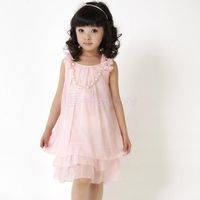 Girls chiffon dress wholesale fashion teenage beach sundress kids baby