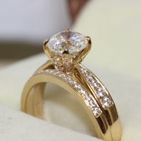 fg d vvs1 real 14k yellow gold 1ct round brilliant cut nscd sona brand simulated diamond wedding ring set for women - Cheap Real Diamond Wedding Rings fg d vvs1 real 14k yellow gold 1ct round brilliant cut nscd sona brand simulated diamond wedding ring set for women - Cheap Real Diamond Wedding Rings