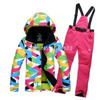 Brand Womens Winter Skiing Jackets waterproof snowboard jackets Colorful Top Quality ski suits and ski pants