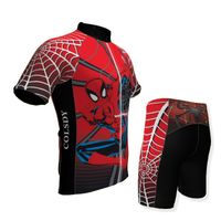 Short Quick Dry Boys Good quality Red Spider Kid short sleeve+Trousers set Cycling Jersey bike cycle bicycle jersey cycling clothing
