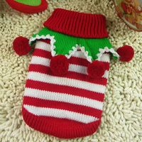 Pet Dog Sweater Stripe Design for Christmas Holiday Puppy Clothing Winter Knitwear
