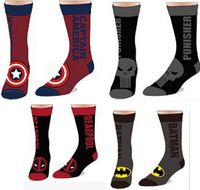 Cheap superhero socks Keep your feet nice, warm, and super-charged with some rocking superhero socks! DC Comics, Marvel, Star Wars, and more. Who needs plain-ol white socks, right?