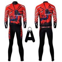 Full Unisex Polyester 2014 Red Spider-man Long Sleeve Cycling Jersey Sets Quick Dry Jerseys and 3D Padded Pants Polyester Outdoor Tight Clothes