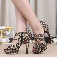 Cheap Leopard Platform Sandals High Heels | Free Shipping Leopard ...