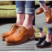 Free Shipping New Style 2014 Women Lady Genuine Leather Shoes British Retro Casual Oxford Shoes Fashion