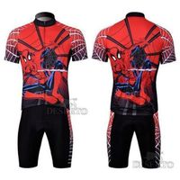 Short Men Lycra 2015 Summer hot sale 2014 spider men's cycling Jersey sets with short sleeve bike shirt & padded (bib) short in cycling clothing