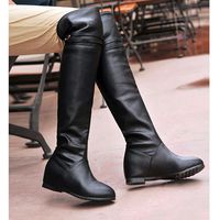 black knee-high boots karen millen boots - navy skinny H&M jeans