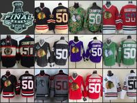 chicago #50 corey crawford Practice CCM Throwback 2015 Final Stanley Cup Season ICE Hockey jerseys Wholesale Price 100% Polyester Jersey