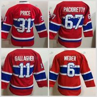 Ice Hockey Boys Full Youth Montreal Canadiens 6 Shea Weber 11 Brendan Gallagher 31 Carey Price 67 Max Pacioretty Jerseys Kids New Home Red Hockey Jersey Cheap