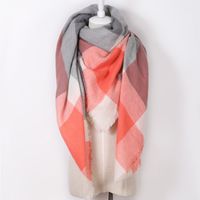 2016 diseñador de moda Marca cachemira triángulo rosa invierno de la bufanda de Pashmina mantón de