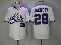 Baseball Men Short Mens #28 Bo Jackson Baseball Jersey Memphis Chicks Movie Throwback Baseball Jersey Best Quality White Fast Shipping