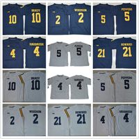 Football Boys Short Youth Michigan Wolverines Jerseys Kids Jim Harbaugh Tom Desmond Howard 21 Charles Woodson 2 Jabrill Peppers Brady College football jerseys