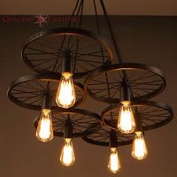 light up lip gloss LOFT Metal Wheel Pendant Light Vintage Industrial Lighting American Aisle Lights Lamp 110V-220V
