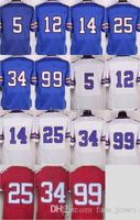 Football Men Short Elite Stitched Style #5 Taylor #25 McCOY #34 THOMAS #99 DAREUS #14 Watkins #12 Kelly White Blue Red Mix Order Home Road Jerseys Free ship