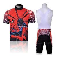 Short Anti UV Men 2015 Summer hot sale 2014 spider men's cycling Jersey sets with short sleeve bike shirt & padded (bib) short in cycling clothing
