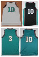 Basketball Men Sleeveless Men Basketball Retro Grizzliez #3 ABDUR.RAHIM #10 BIBBY White Black Green Jerseys Short