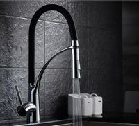 black and chrome finish kitchen sink faucet deck mount pull out dual sprayer nozzle hot cold mixer water taps xkx 5007 20170107 20170110 - Kitchen Sink Nozzle black and chrome finish kitchen sink faucet deck mount pull out dual sprayer nozzle hot cold mixer water taps xkx 5007 20170107 20170110 - Kitchen Sink Nozzle