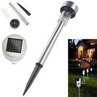 Cheap Solar LED Path Light Outdoor Garden Lawn Landscape Stainless Steel Spot Lamp White Light Color