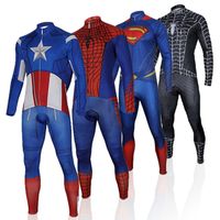 Full Unisex cycling jersey New Style Cycling Jersey Superhero Long Sleeves Cycling Wear Iron Man Batman Superman Captain America Spider-Man Cycling Jersey
