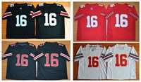 Football Boys Sleeveless Cheap American Football college stitched mens sports Jerseys 2016 Final J. T. Barrett #16 Ohio State Buckeyes embroidery size S-5XL