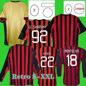 2013 2014 A C MILANS Maillot de football rétro maillot de football vintage 13 14 classique Maglia da calcio MALDINI HONDA ROBINHO BALOTELLI KAKA MONTOLIVO EL SHAARAWY TAARABT