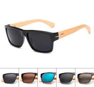 Hombres frescos gafas de sol de bambú para hombre conductor gafas de sol de madera gafas negras vintage 4 colores 12 unids / lote