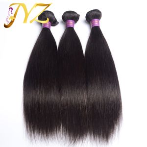 Productos para el cabello humano 3 unids / lote brasileño indio peruano cabello malasio recto, 100% extensiones de cabello sin procesar envío gratis
