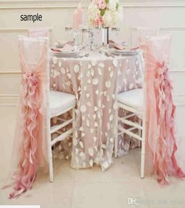 2015 Blush rose mousseline de soie volants romantique belle chaise ceinture échantillon G017120152