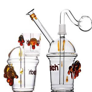 Tubos de agua de vidrio grueso Cachimbas Bongs de vaso de vidrio únicos Fumar Heady Dab Oil Rig Bongs de agua con junta de 14 mm