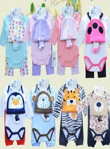 2016 bebés Baby Bodysuits Rompers para niños Niños de manga larga Bodysuitsuitspanthatsocks 4 PCS Set Cotton Babys Clothing 8Colors 38663010419