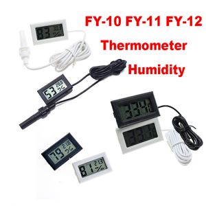 Instrumento profesional de temperatura del congelador Mini termómetro digital LCD Medidor de humedad Probador Sonda Refrigerador Termógrafo para refrigerador Grado FY-10 FY-11 FY-12