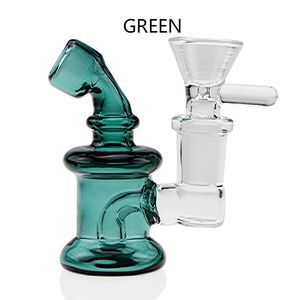 Pas cher 3,3 pouces Mini verre Bongs Dab Rigs 14mm joint femelle avec bol en verre petit barboteur bécher Bong conduites d'eau plates-formes pétrolières