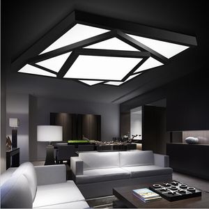 Moderno simple metal arte techo luz geométrica LED de montaje enjuague iluminación lámpara cuadrada pintada Acabado para sala de estar dormitorio