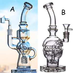 Bongs en verre Perc à matrice stéréo, plates-formes pétrolières de narguilé, barboteurs à fumer, tuyaux de bong à eau épais, recycleur de tête, Dabbers