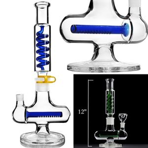 Reciclador Bong Cachimbas Shisha Bobina congelable Aceite Vidrio grueso Bongs de agua Pipa de humo Dab Rigs Bubbler Humo Pipa de agua