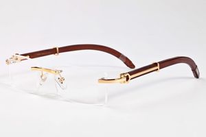 Nouvelle mode bois corne de buffle lunettes hommes femmes bambou lunettes de soleil en bois avec cadre verres clairs lunettes sans monture avec boîte lunettes