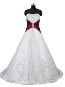 Broderie élégante A-ligne Robes De Mariée Avec Appliques Satin Plus La Taille Parti Robes De Mariée Robe De Novia BW11