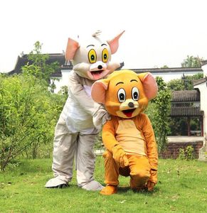 2017 Usine directe Tom Cat et Jerry Mouse Costume de mascotte Déguisement Tenue de Noël Taille adulte Costume de dessin animé usine dir5006012